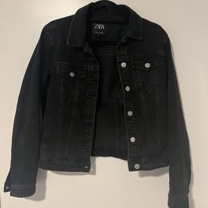 Zara black denim jacket size M